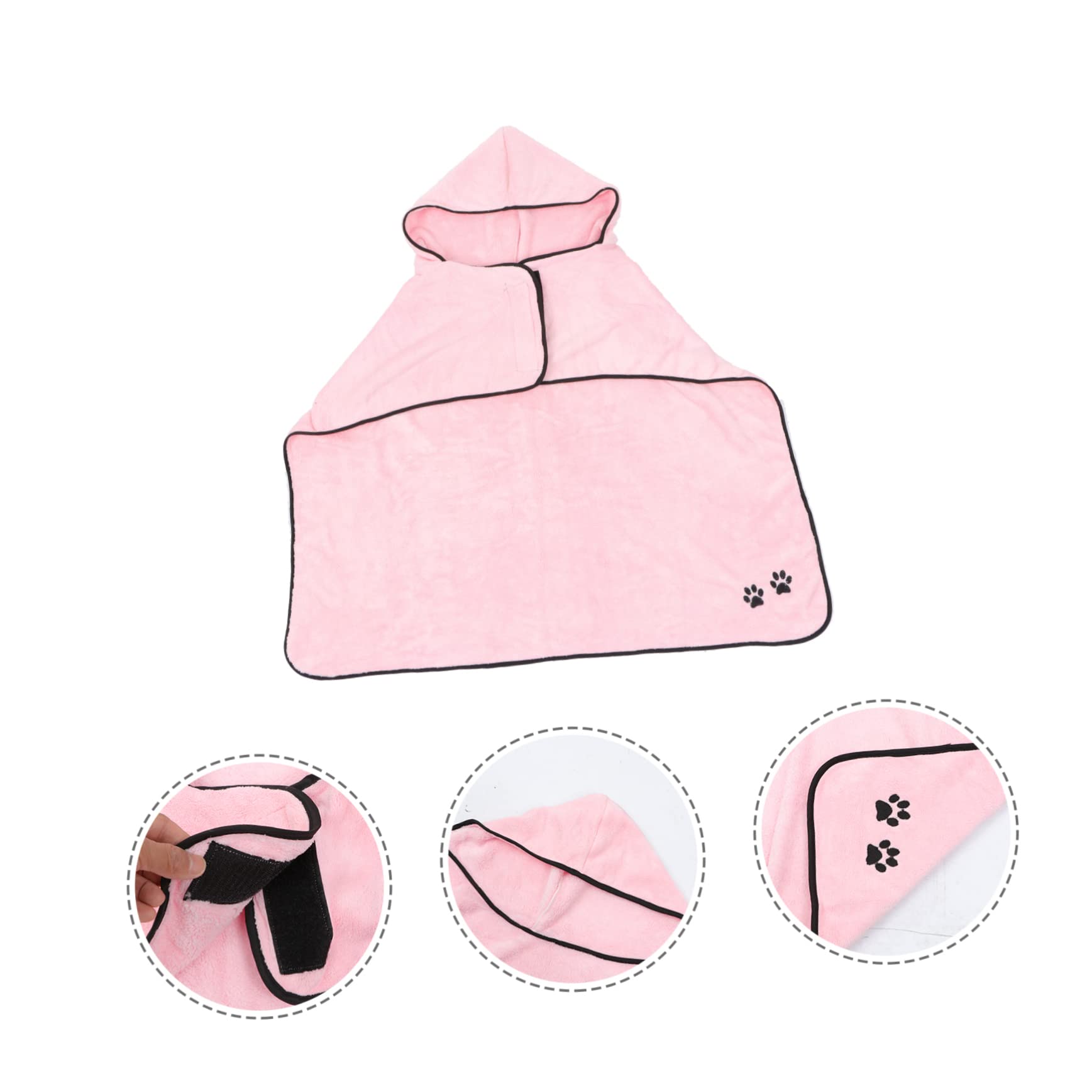COLLBATH Hundebademantel Rosa für Hunde und Welpen aus Coral Fleece