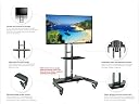 Store2508 Adjustable Height Movable Metal TV Trolley/Stand/Mount with Wheels for 32”-70” TVs, Black gallery image