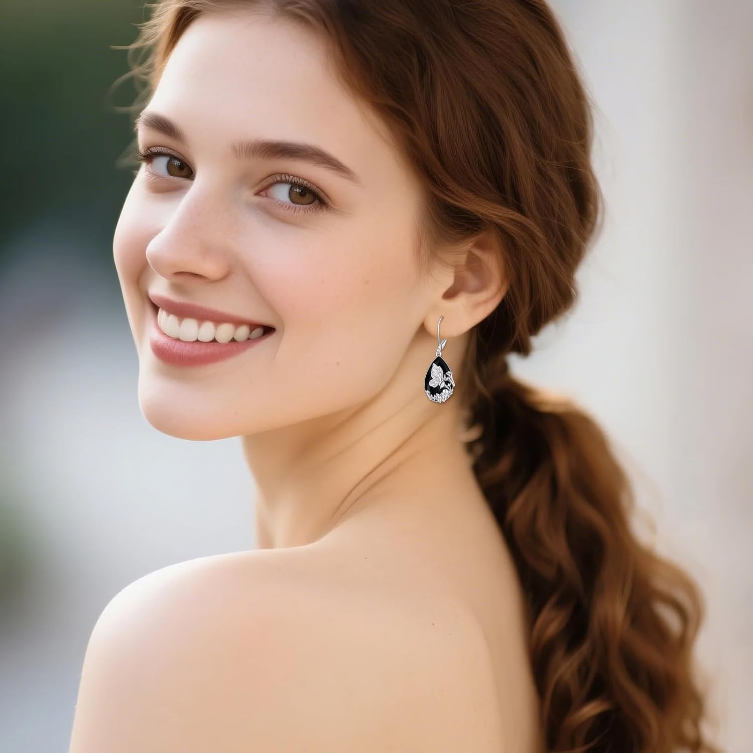 YFN Black Tourmaline Earrings Sterling Silver Dangle Drop Leverback Earrings Crystal Healing Jewelry Spiritual Protection Gifts for Women - Image 4