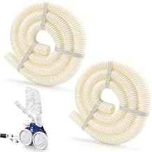 2 Pack Pool Cleaner Hose 9-100-3102 Fit for Polaris 360, 6 FT Cuffless Feed Hose for 360 Pressure-Side Pool Cleaner, Diameter 1-1/2", White, 91003102