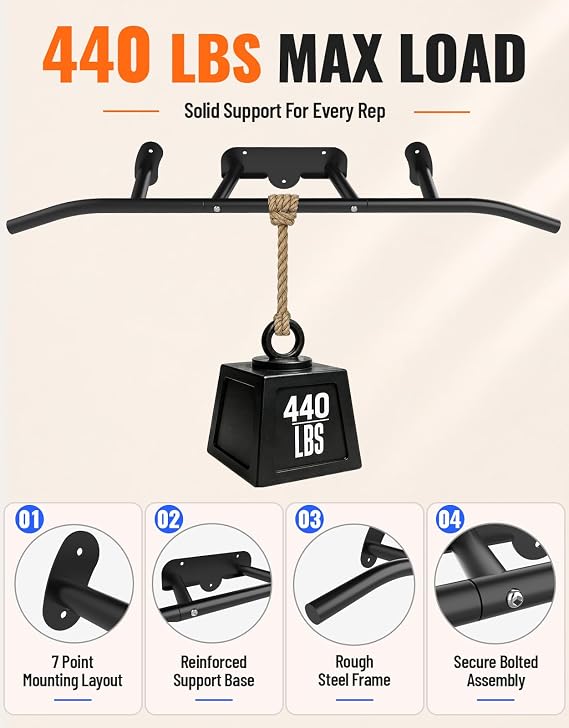 Fitarc Joist Mount Pull Up Bar, Wall Mount Pull Up Bar for Home Gym