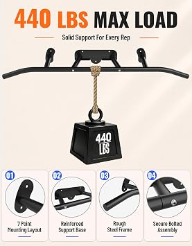 Fitarc Joist Mount Pull Up Bar, Wall Mount Pull Up Bar for Home Gym