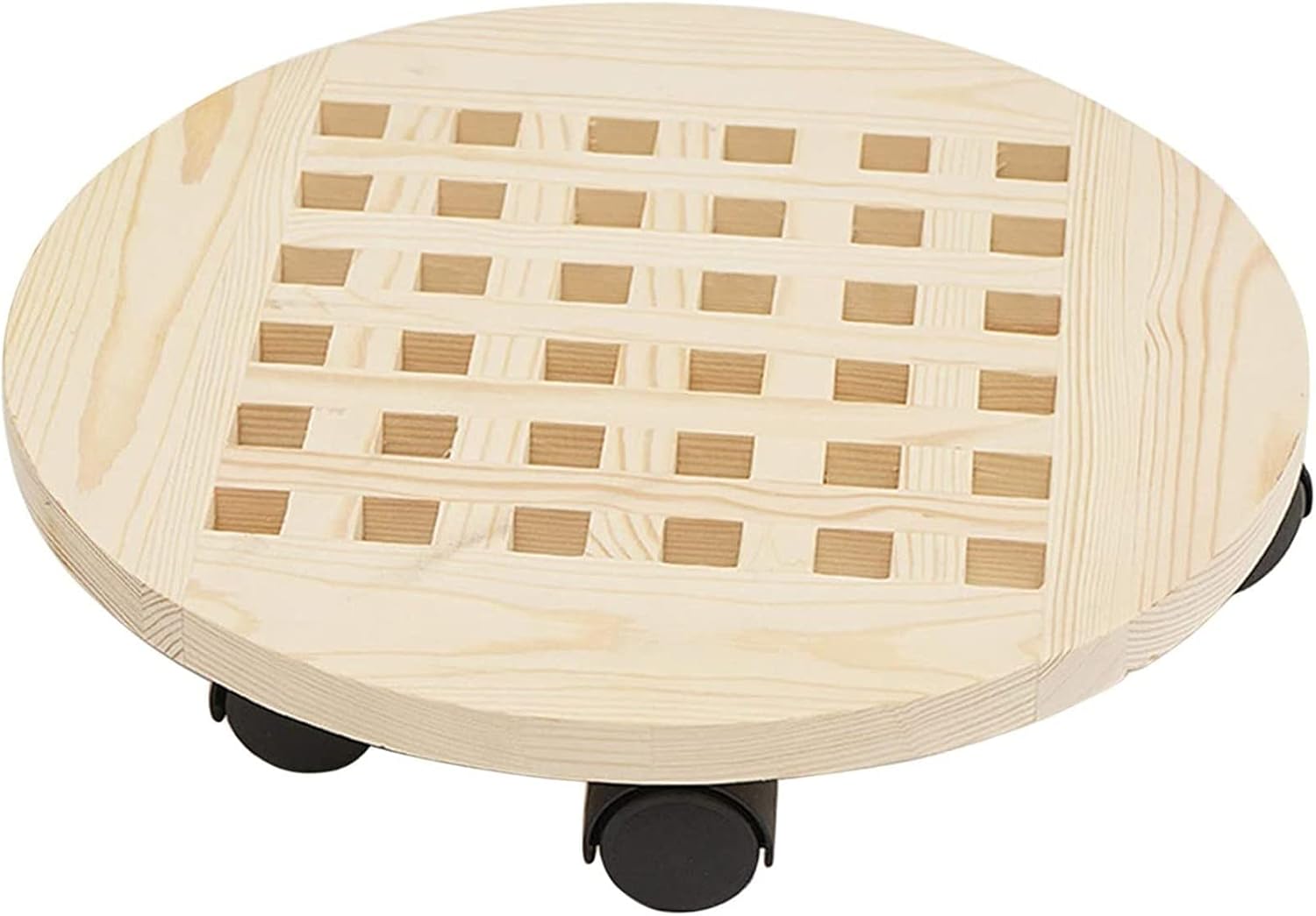 Plant Dolly,Planter Caddies,13.6" Wooden Plant Caddy,Heavy Duty Plant Stand with Wheels,for Patio Outdoor, Holds up to 110 Lbs,Rolling Plant Stand (40CM)