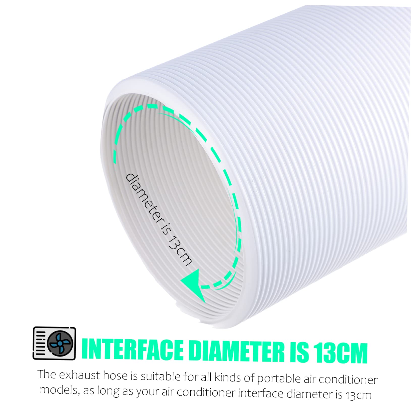 TOPBATHY Tubo Flessibile Buona Elasticità in PPR per Condizionatore Portatile e Facile da Riporre Bianco Estensibile Estremità Connesse per Ventilazione Efficiente