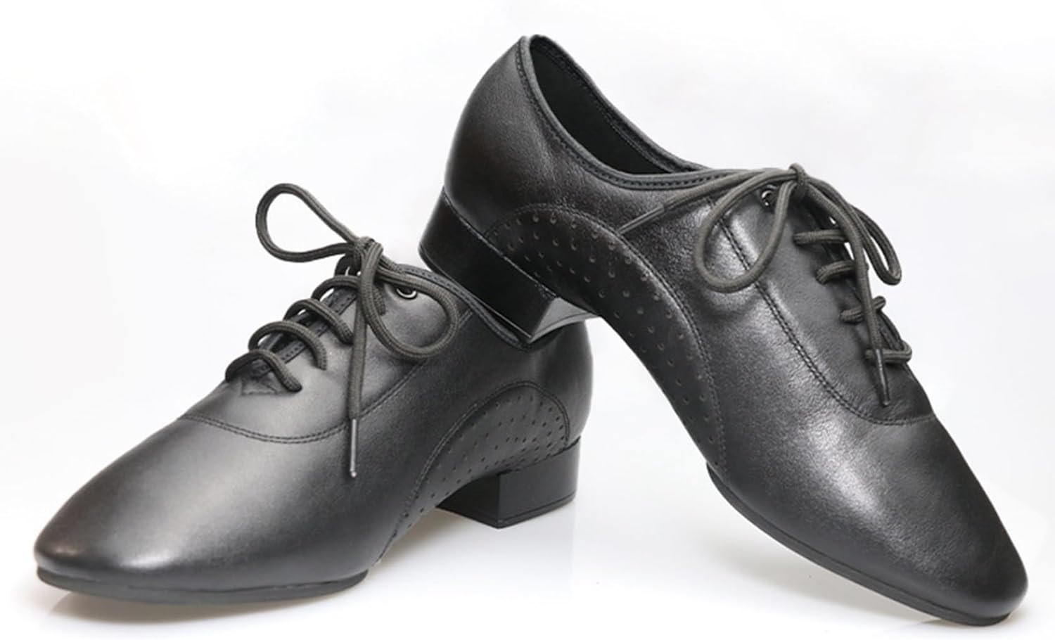 [GUREITOJP] レザー 社交ダンスシューズ ヒール2.5cm ダンス シューズ 本革 メッシュ スクエアトゥ レディース メ