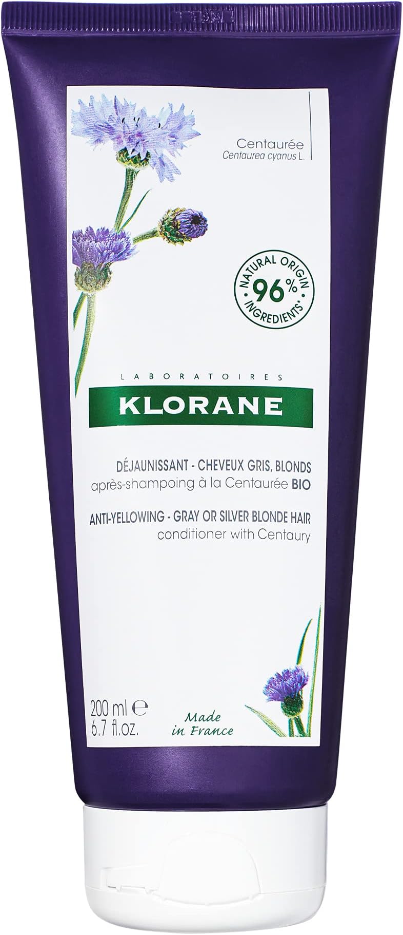 Vegetable Purple Conditioner With Centaury, Brightens Blonde Or Grey Hair, Neutralises Unwanted Yellow And Copper Tones, Free From Parabens, Silicone And Sulphates, 180Ml
