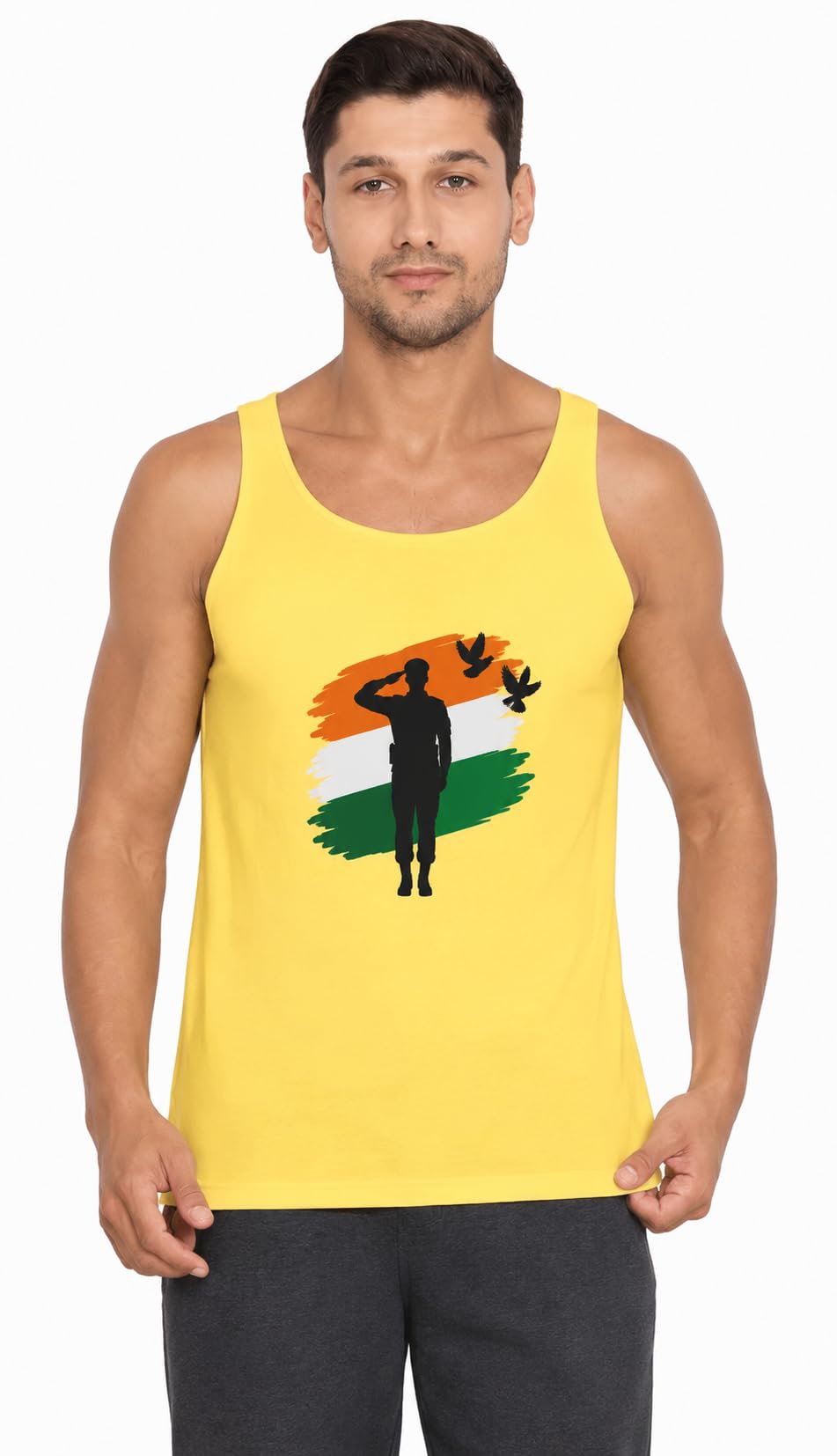 molineux Men's Patriotic Indian Flag Soldier Graphic Tank Top-picture-21