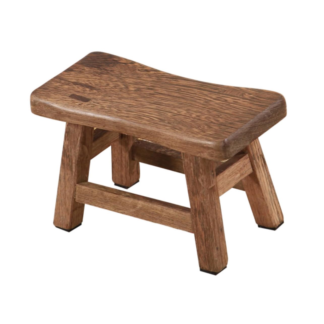 Tabouret bois massif pour salle de bain rustique et cuisine, assise compacte