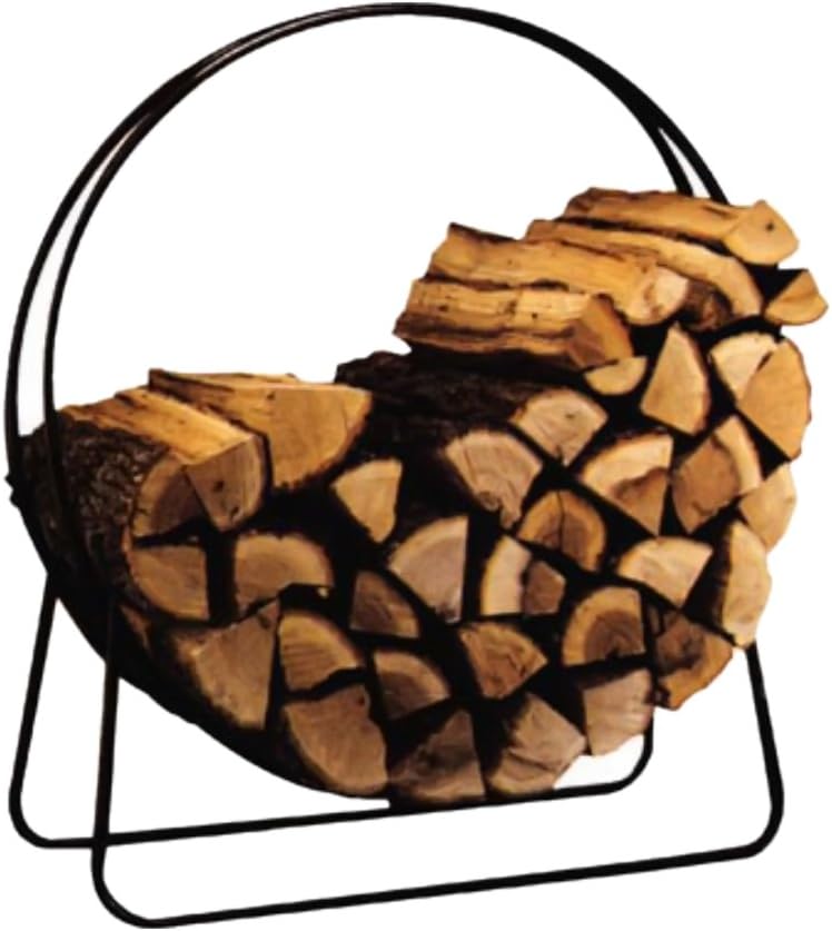 Open Hearth Firewood Log Hoop 40 " X 40 " X 14 " Black Powder Coated