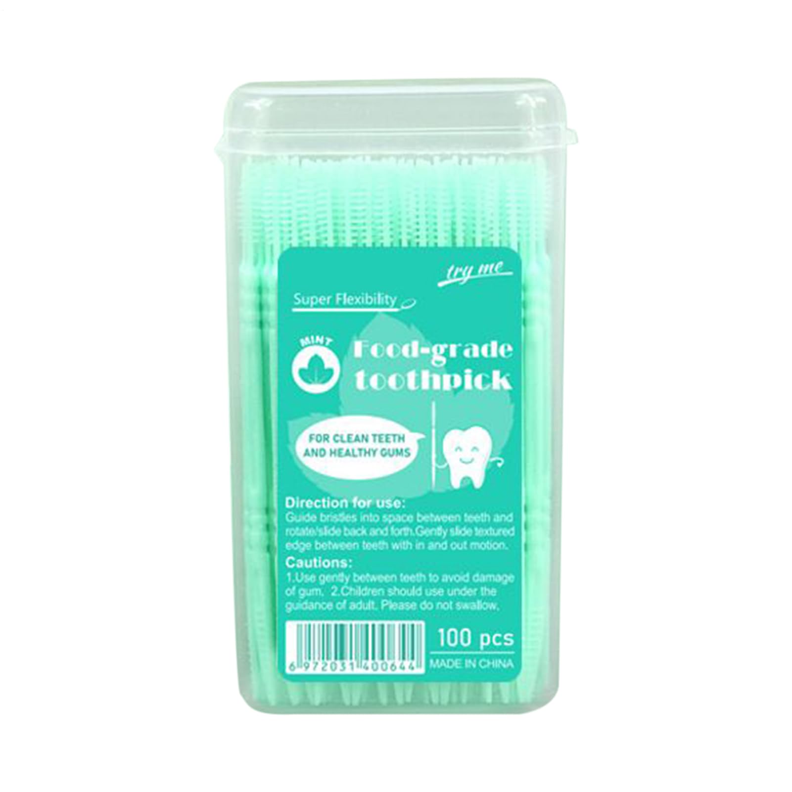 Tooth Care Picks,Flavored Toothpicks with 2 Tips | Refreshing Stain Remover with Soft Bristles for Men Teens Women Adults Seniors School Kitchen