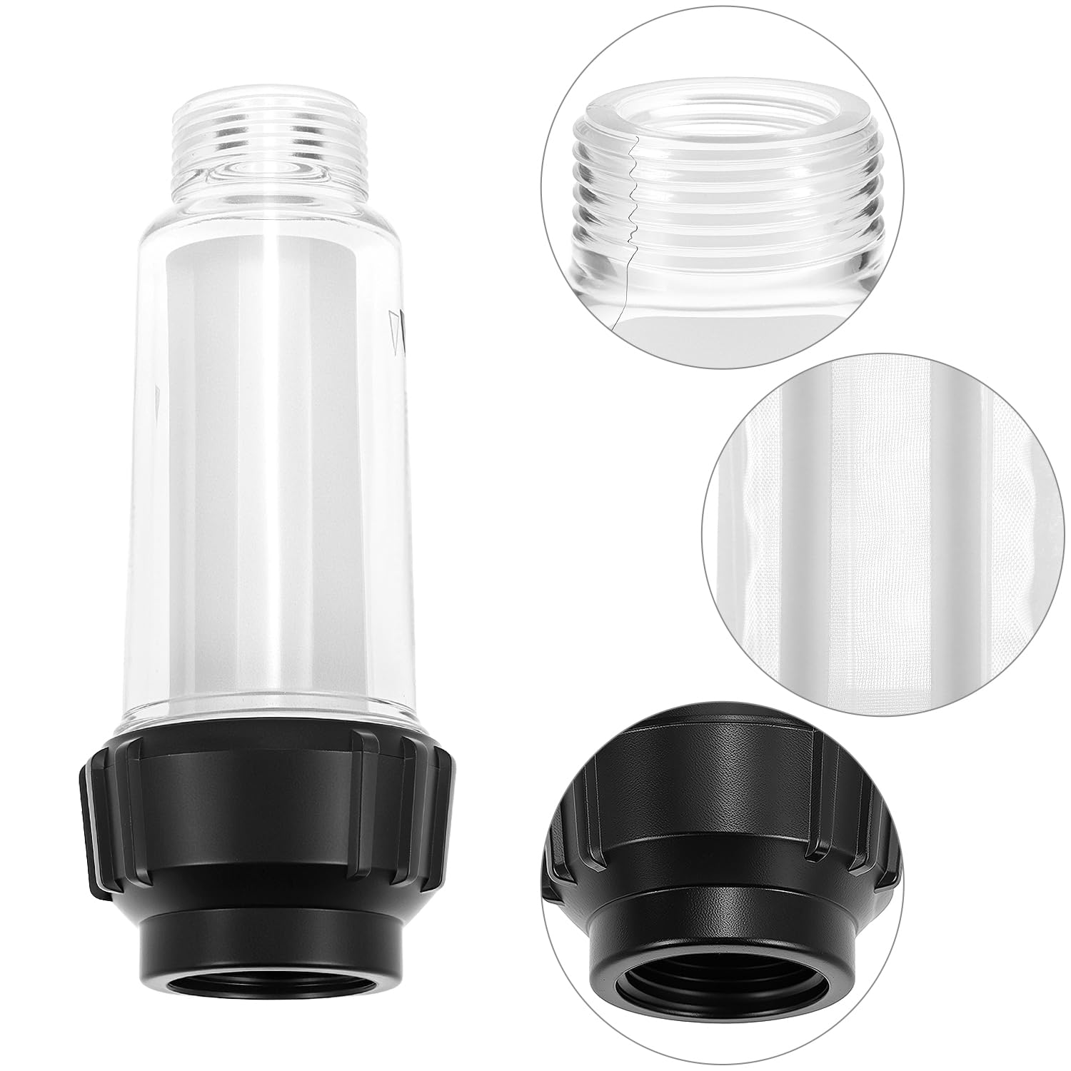 QWORK® 2 Piezas filtro de agua manguera jardín, 3/4 pulgadas filtro de agua con cartuchos de filtro de repuesto y adaptadores rápidos, para limpiadores de alta presión, bomba de jardín