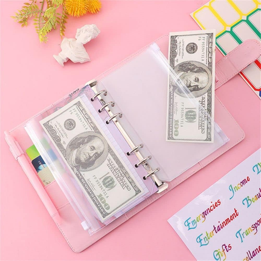 BYBYCD A6 Colorful Money Budget Planner Binder Zipper Envelopes Cash Envelopes for Budgeting Money Organizer Budget Binder(only Purple Cover) : Office Products