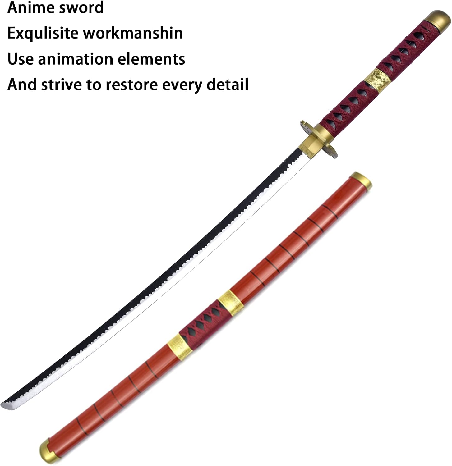 Anime Sword 41 inch,Zoro/wado ichimonji/Anime Original Texture,for Role-Playing and Collection, with One Display Stand image 3