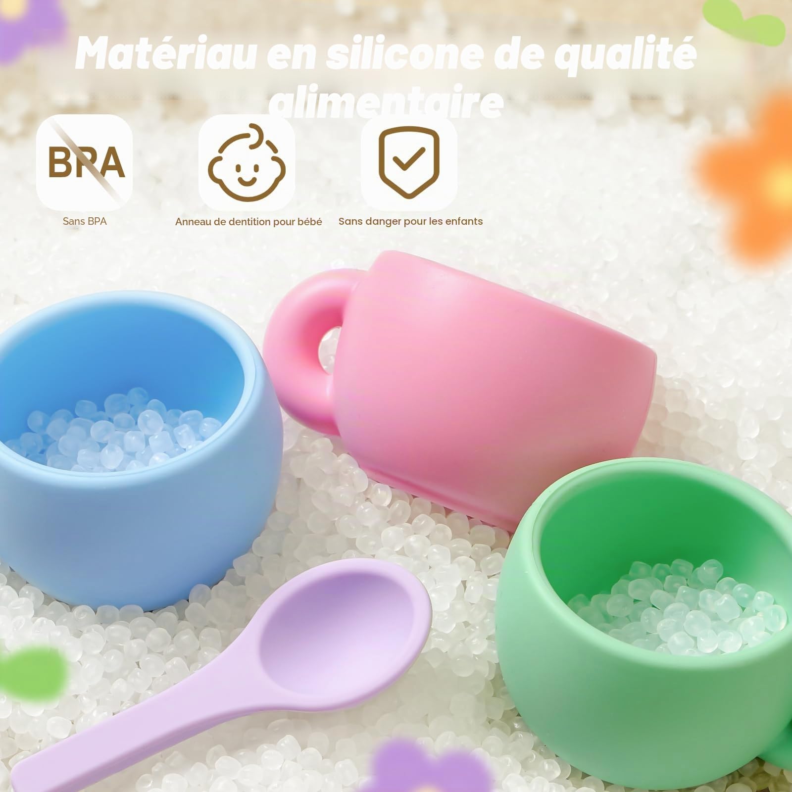 G.C Service à Thé Enfant Silicone, Dinette Enfant 3 4 5 6 Ans avec Silicone Dessert Couverts Couverture Pique-Nique Coffret, Accessoire Cuisine Cadeau Jouet Garcon Fille 3 4 5 6 Ans