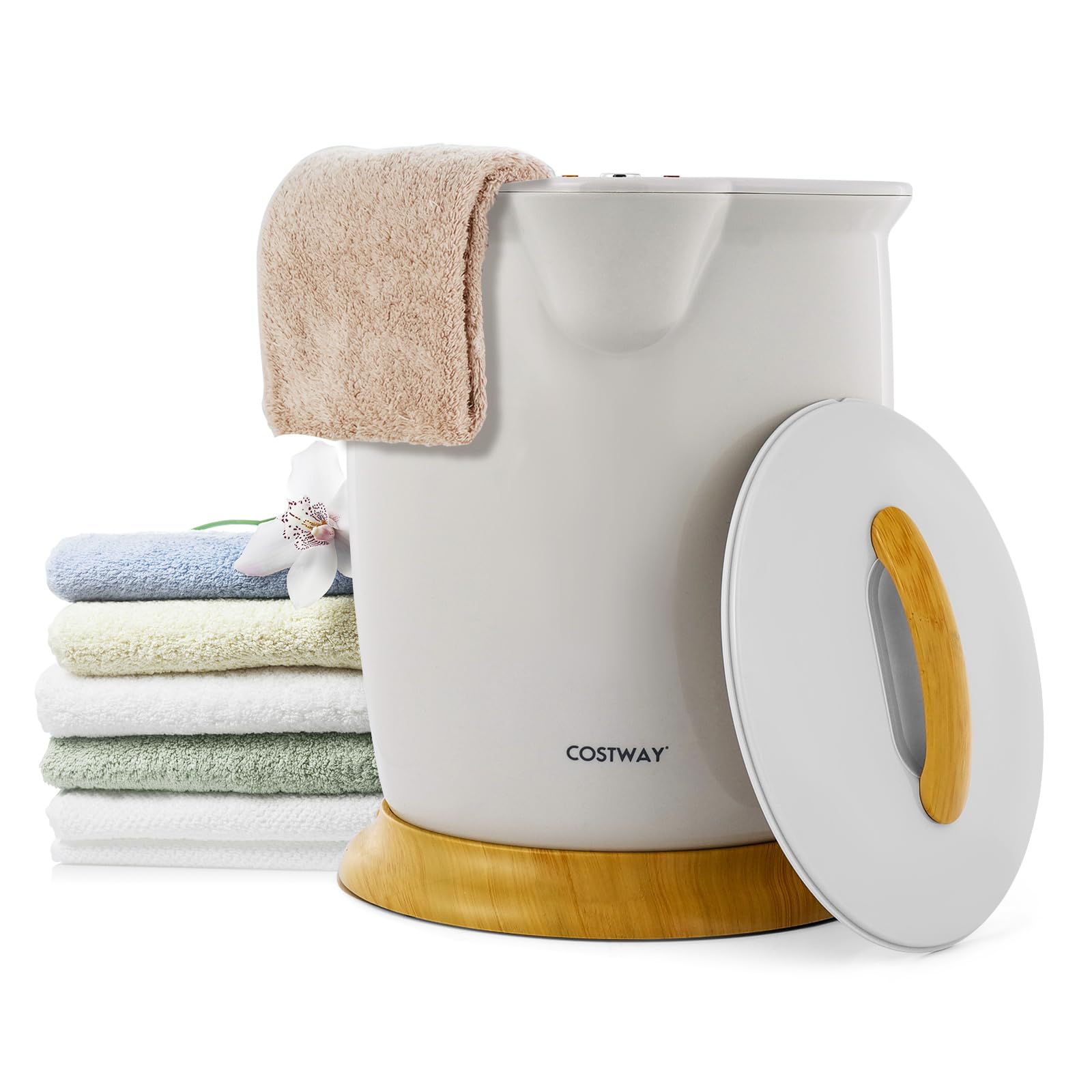 Amazon.com: COSTWAY Bucket Style Towel Warmer, Large Towel Warmer with  Fragrance Holder, Fits up to Two 40” x 70” Oversized Towels, Bathrobes,  Blankets, Auto Shut Off, Luxury Towel Warmer for Bathroom, Spa :