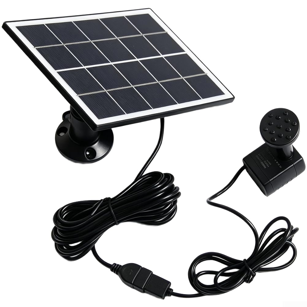 3W 5V Solar Panel For Fountain Water Pump Functionality With 120L/h Flow Capacity And 50cm Water Column Height