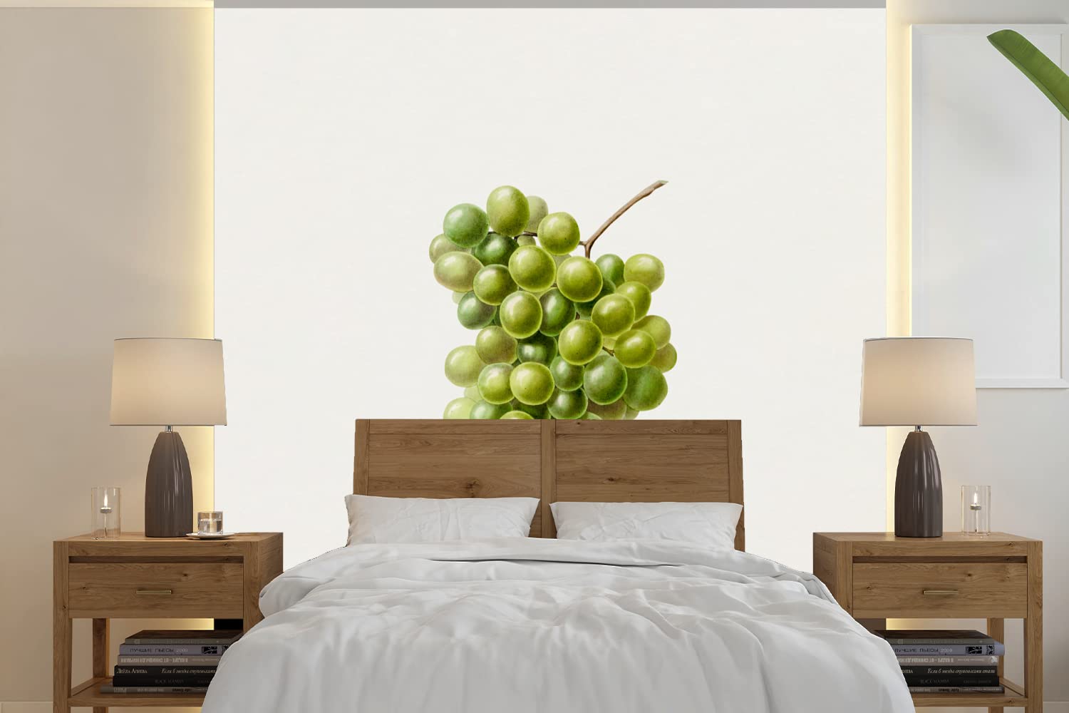 Selbstklebend Tapete Wandpapier Wandaufkleber Fototapete Tapeten Wanddeko 350x350 cm Weintrauben - Obst - Grün
