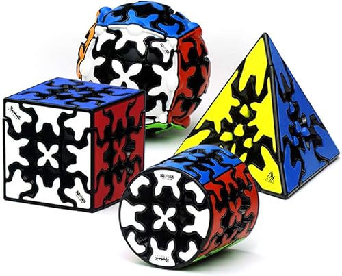 Miniatura 3 de SUN-WAY Juego de cubos de velocidad, juego de cubos de engranajes de 3 x 3 pulgadas, pirámide de 3 x 3 pulgadas y bola de engranajes de 3 x 3,