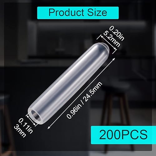 Vista 2 de OIIKI 200 tapas universales para estante para lavavajillas, vinilo flexible extra largo de 1 pulgada, puntas redondas antideslizantes, transparentes