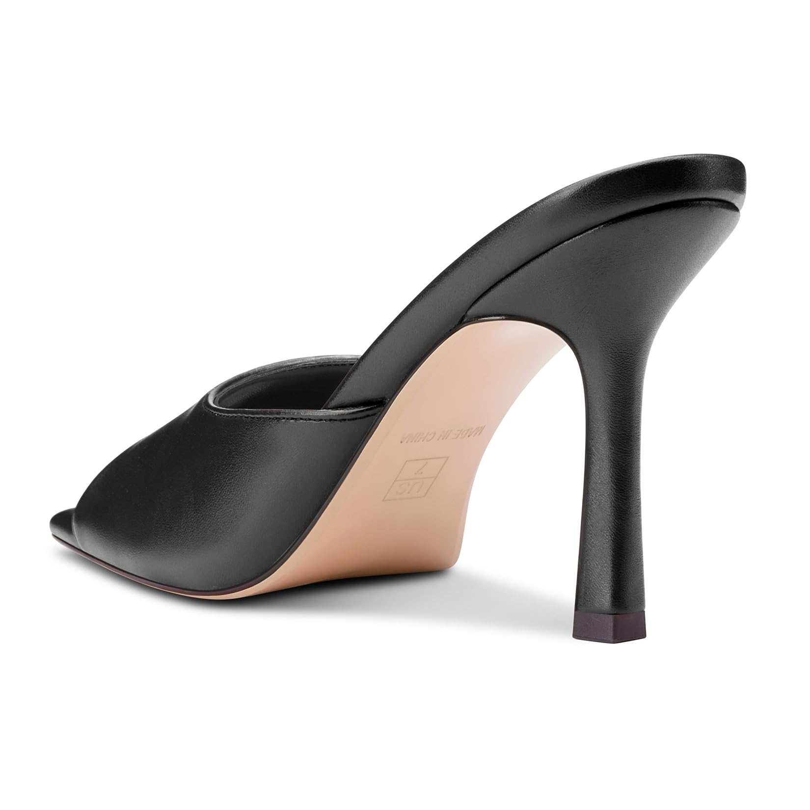 Castamere Mujer Cuadrada Abierta Punta Sandalias Alto High Aguja Heel Slip-on Mules Zapatos Dress Casual Verano Zapatos 9 CM Heels