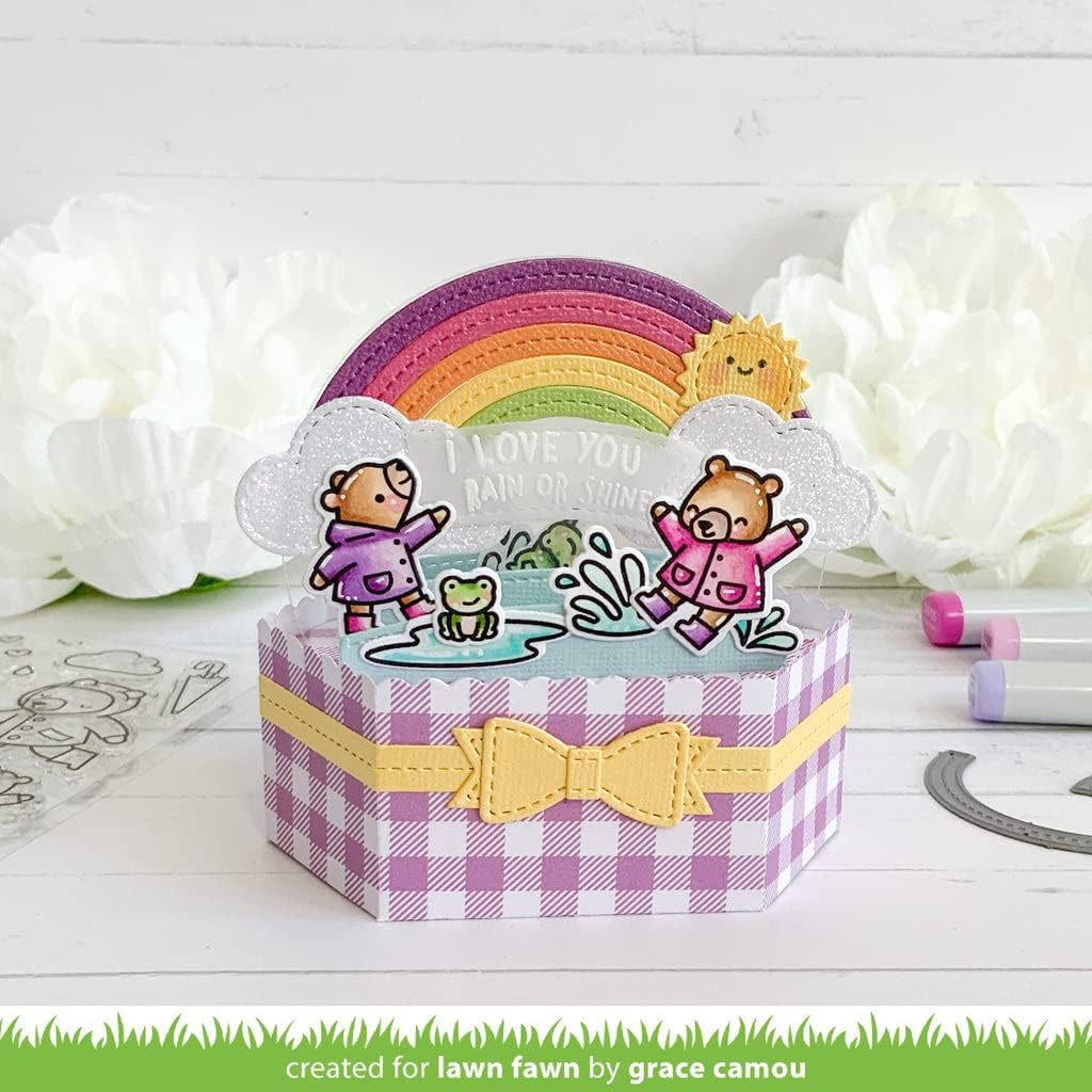 Lawn Fawn Platform Pop-Up Interactive Die and Add-on Die (LF2792 LF2793) Plus 1 Die Storage Envelope, Bundle of 3 Items