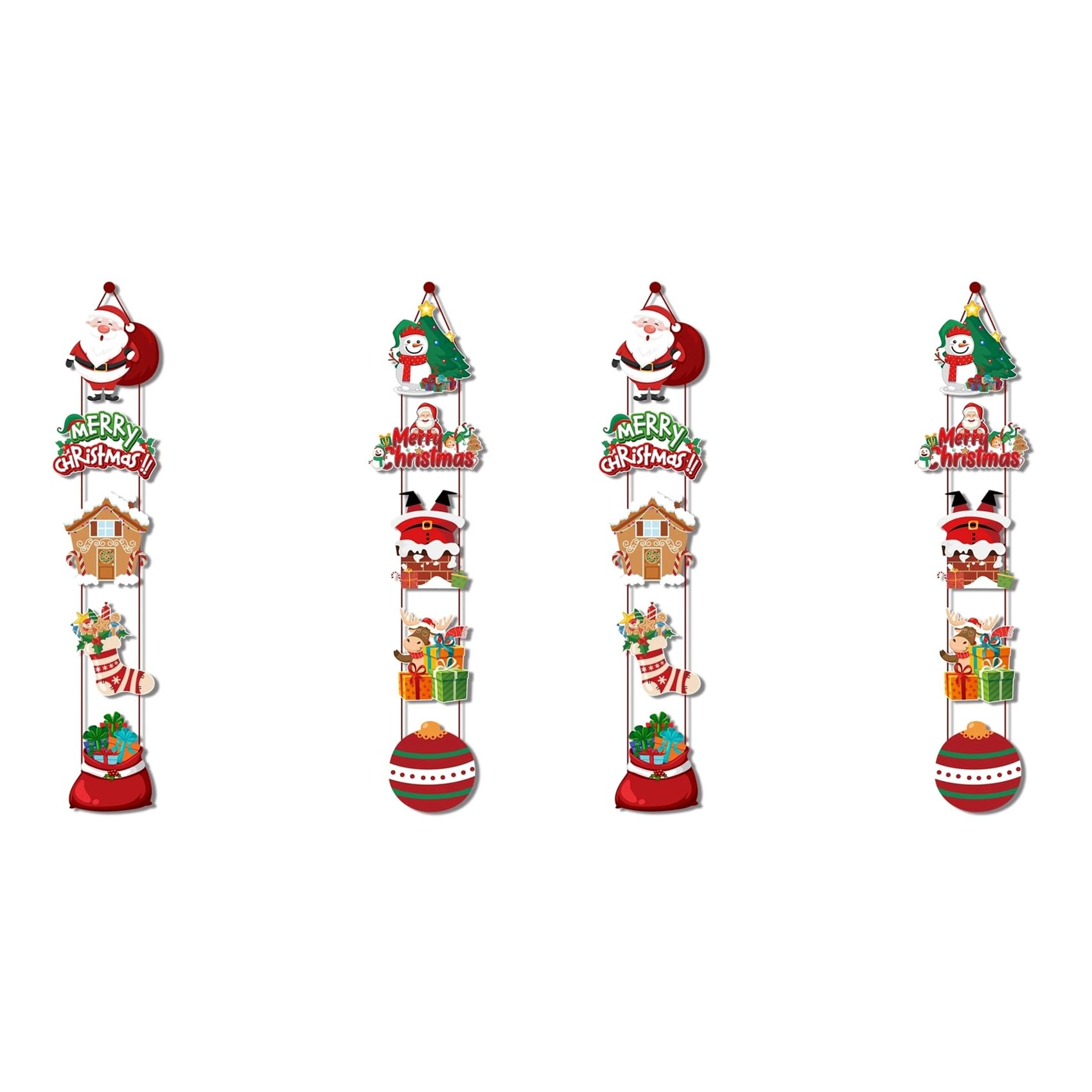 Vjsujehgy 4X Merry Christmas Hanging Door Banner Santa Couplet Christmas Decorations for Home Xmas