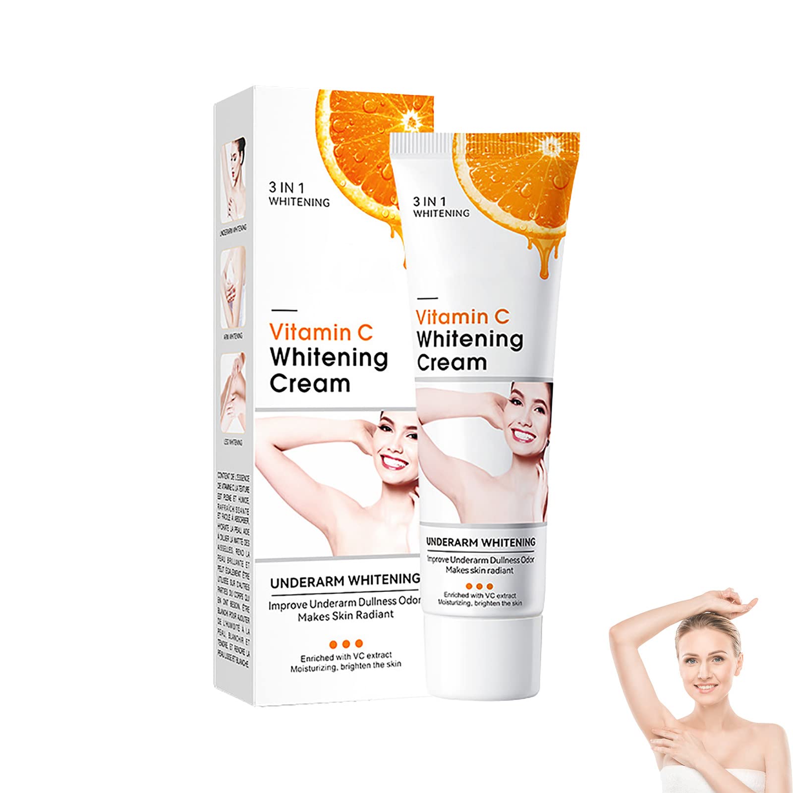 Leche Con Colageno Crema Aclarante, Crema De Leche Con Colageno Aclarante, Underarm Whitening Cream for Women, Whitening Cream for Sensitive Areas, Neck, Knees, Private Parts (1PCS)