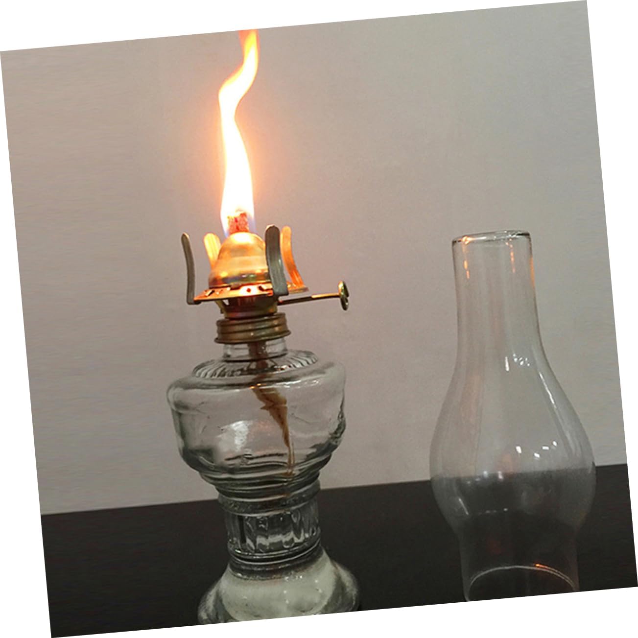 Zerodeko Retro Kerosene Lamp Holder Set Oil Lamp Parts Replacement Wicks Metal Base Regulator for Vintage Decor