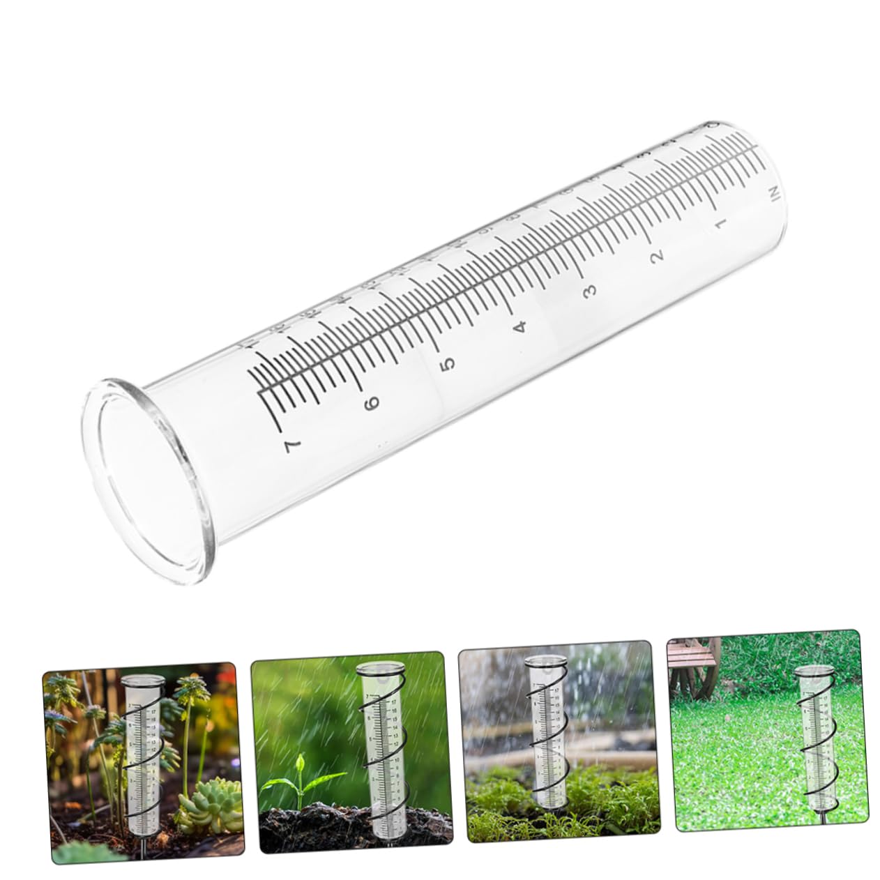 NULYLU Owl Rain Gauge Test Tube 2 Pack Plastic Outdoor Rain Gauge Tube Replacement for Easy Rainfall Monitoring