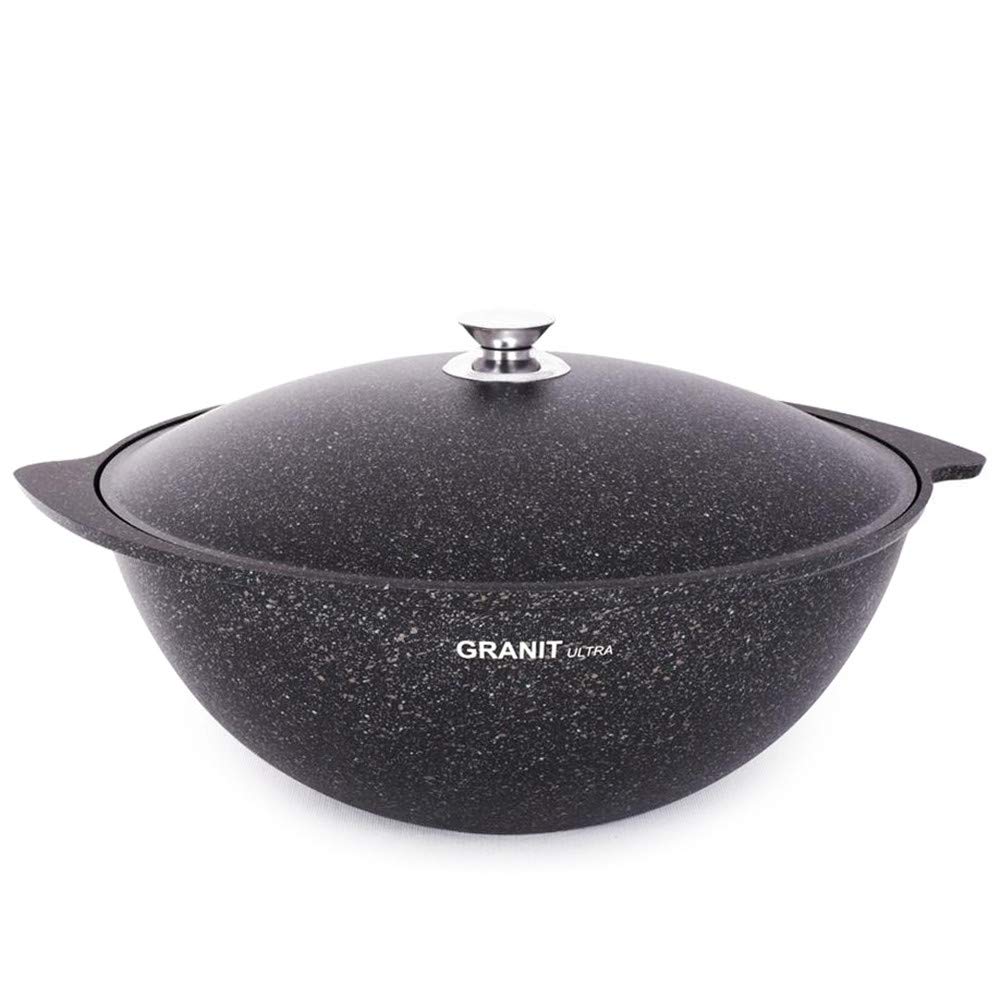 Kukmara Kasan - Wok asiatico, in alluminio pressofuso, 9 litri, colore: Rosso