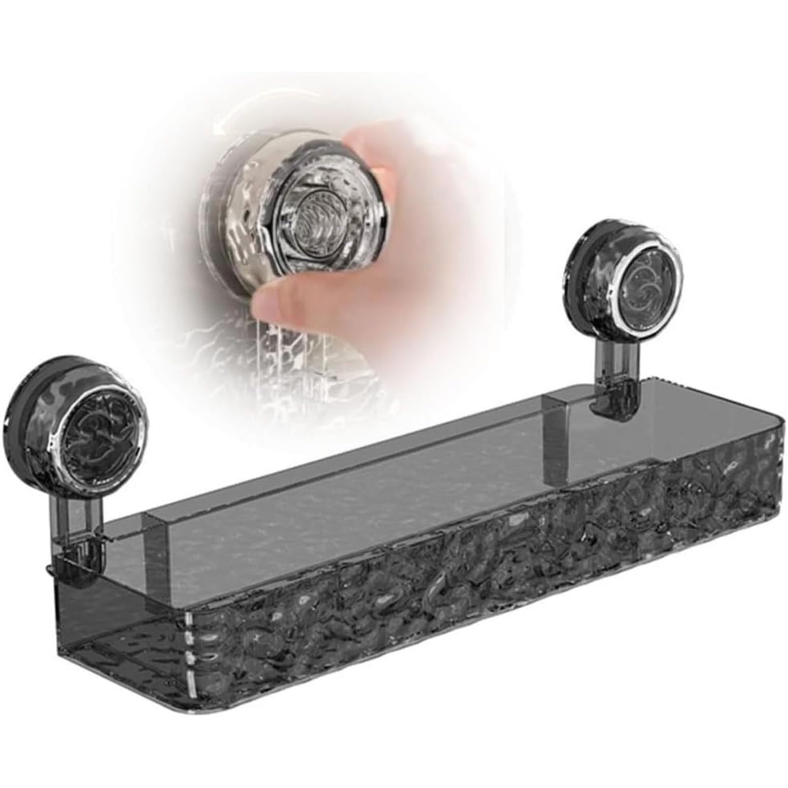 GHSGHS No-Drill Suction Cup Shower Caddy Large Capacity Bathroom Storage Organizer with Shelf Strong Hold Wall Mounted Box