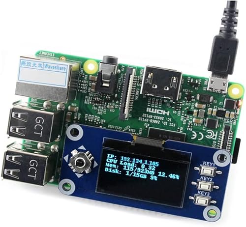 Miniatura 4 de 1.3inch 128x64 OLED pantalla HAT para Raspberry Pi 4 3 Jetson Nano SPI/I2C interfaz con controlador incorporado @ XYGStudy