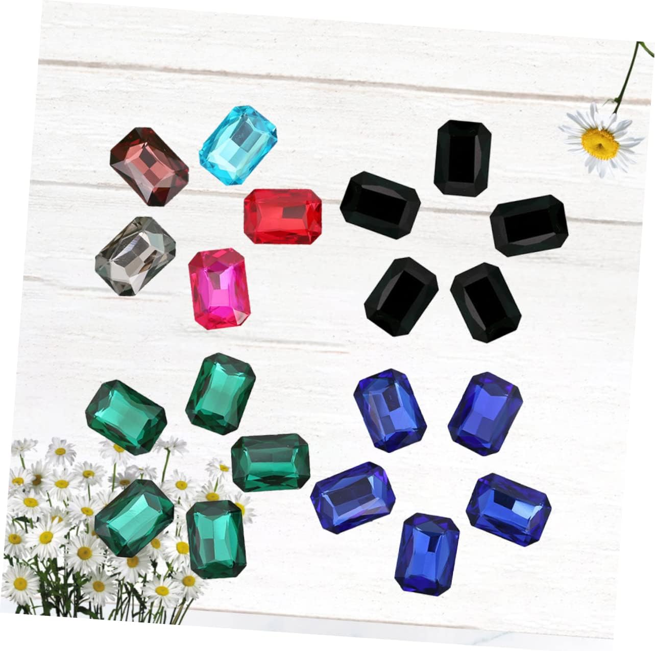 150pcs Octagonal Rhinestone Crystal Drills Gems for Nails Jewelry Decorations DIY Fashion Accessory Assorted