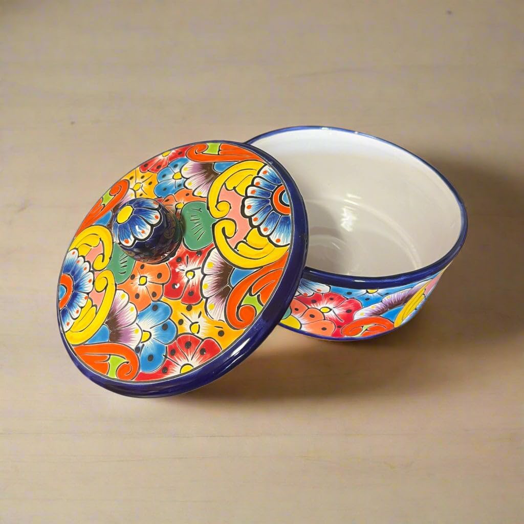 Talavera Tortilla Warmer | Hand-Painted Mexican Ceramic Dish