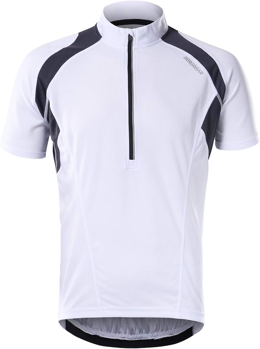 BERGRISAR Men's Half Zipper Cycling Jersey Short Sleeves Bike Bicycle Shirts with Zipper Pocket Quick-Dry Breathable BG060 - Image 5