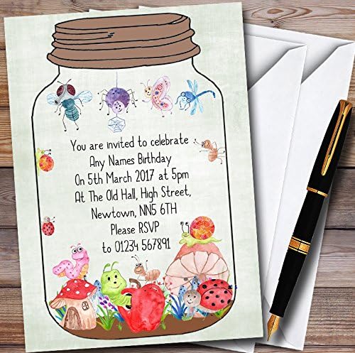 Bugs in a Jar Personalized Childrens Party Invitations