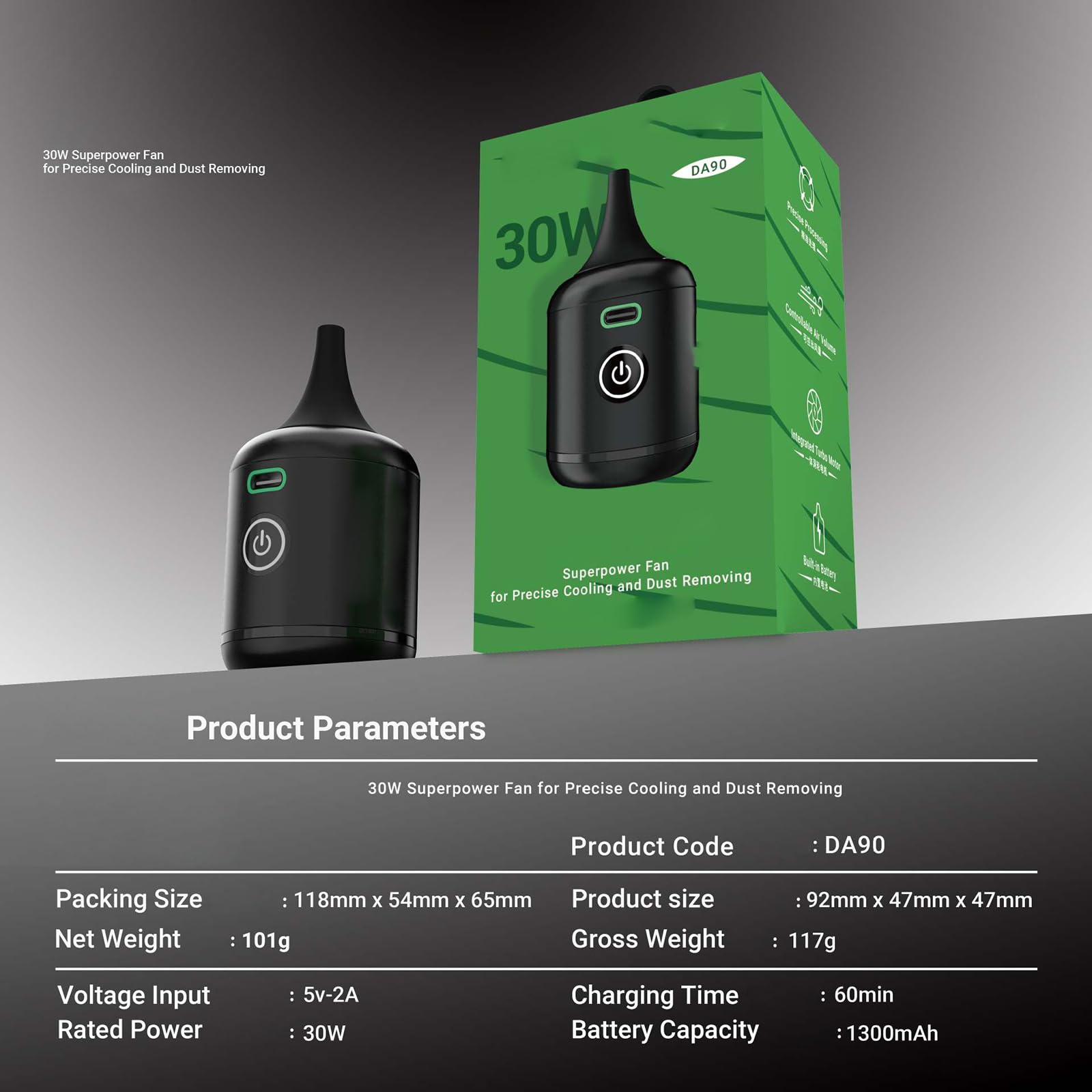 Dispositivo di rimozione dell'aria di raffreddamento a vuoto portatile Velocità regolabile per manutenzione elettronica Circuito di manutenzione Lente fotocamera Cura del circuito