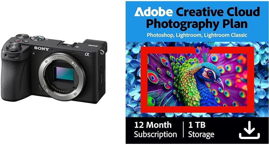 Alpha 6700 Mirrorless Camera Body Only (ILCE6700B) + Adobe Creative Cloud Pro Photography Plan 1TB [Digital Code]