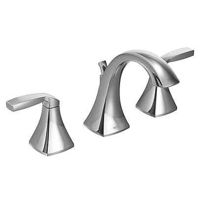 Moen Voss Two-Handle High-Arc Widespread Bathroom Faucet without Valve, Chrome (T6905)