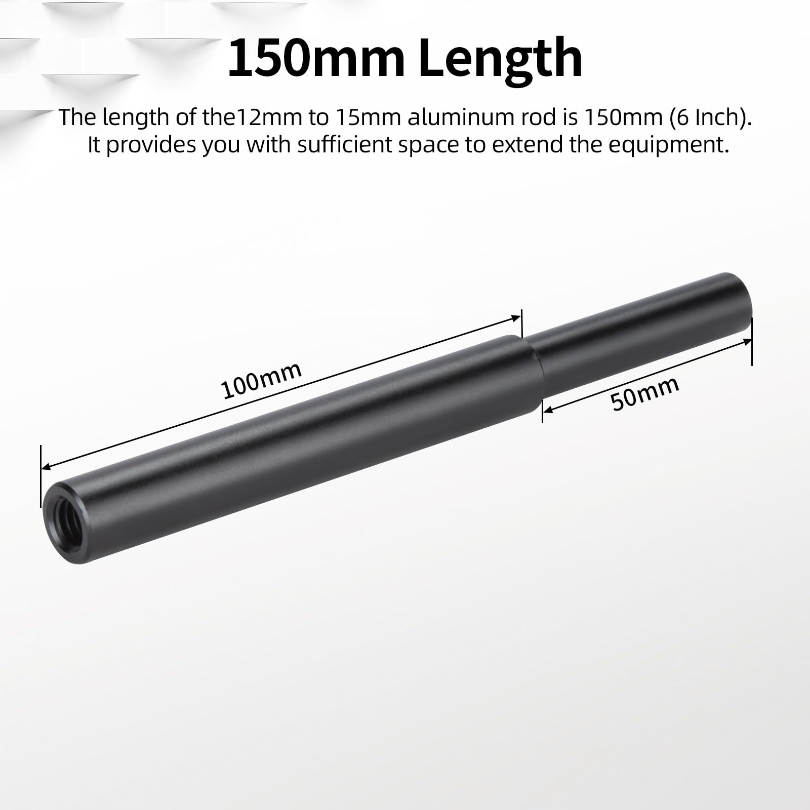 Adaptateur Tige DJI 12mm Vers 15mm Nitze - Pour Ronin RS3 Pro/RS2/RSC2 - Longueur 15cm Alliage Alu