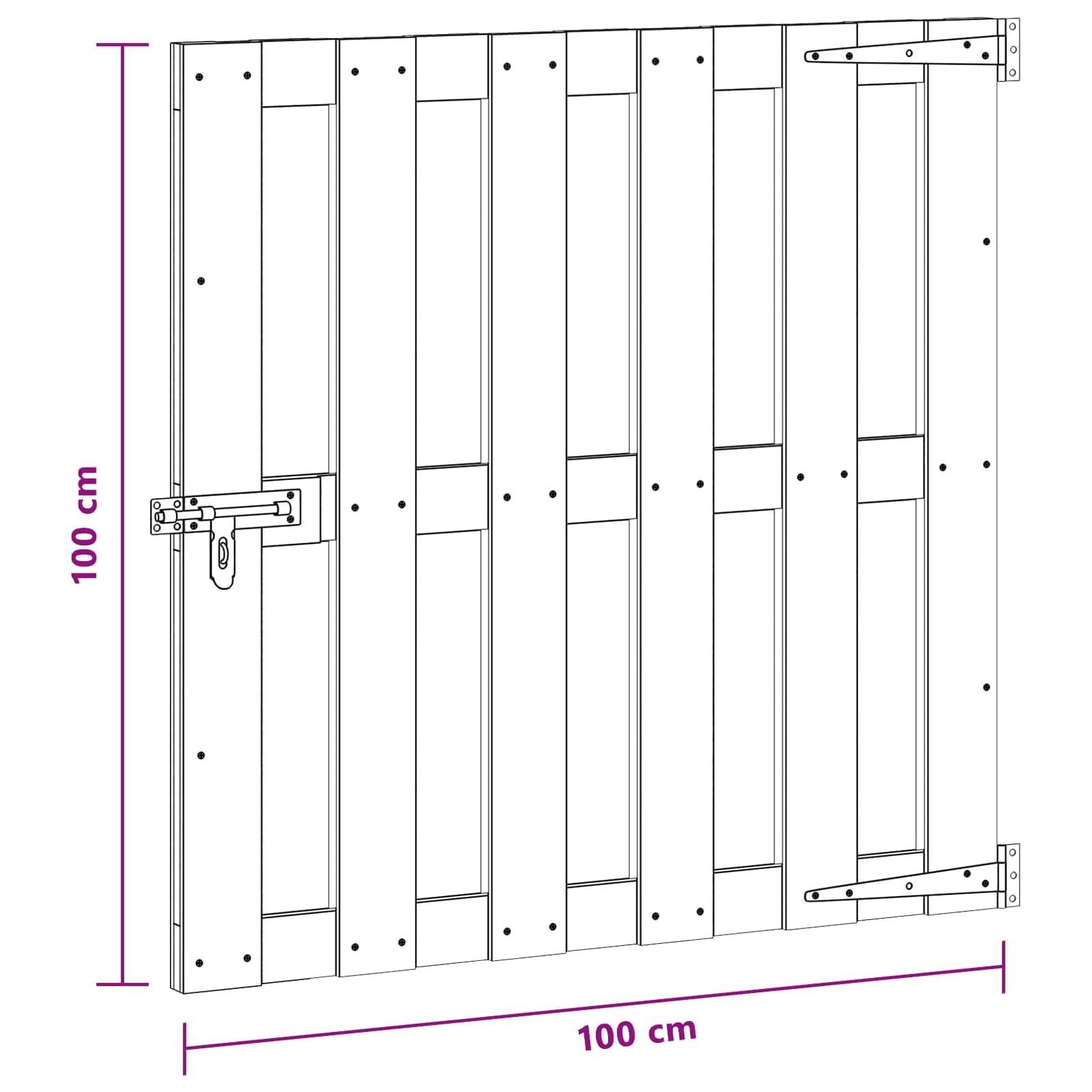 Aluminiowa brama ogrodowa z WPC 100 x 100 cm, brązowa, brama przesuwna do działki na zewnątrz, z zatrzaskiem przesuwnym, zamykana, odporna na warunki atmosferyczne, bramka ogrodzeniowa