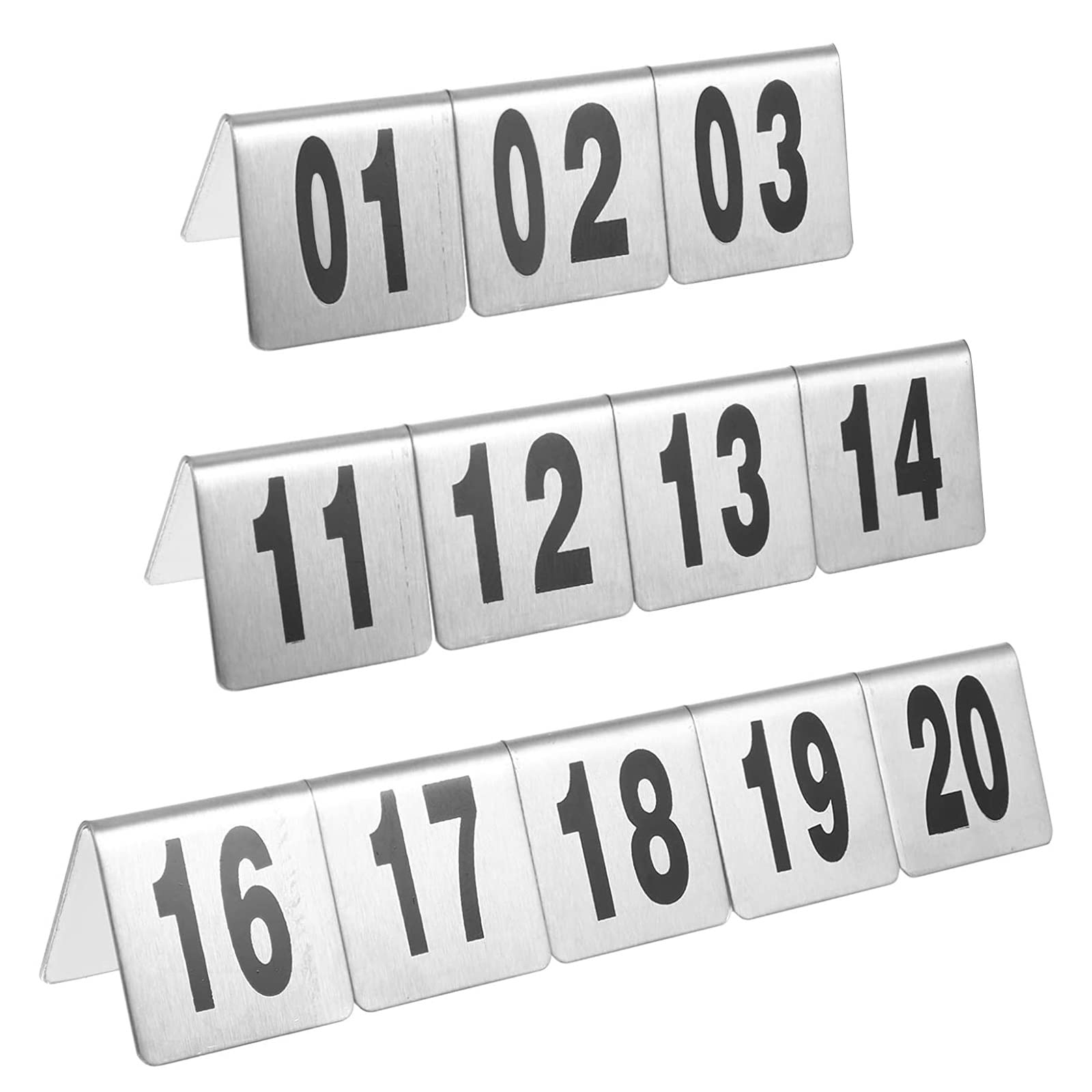 portafotos para mesas， VS- Tarjetas de números de mesa apilables 1-50/100 - Estilo tienda de campaña - Digital de doble cara - Placa de letreros de mesa for restaurantes, cafeterías, clubes/1 a 100(1