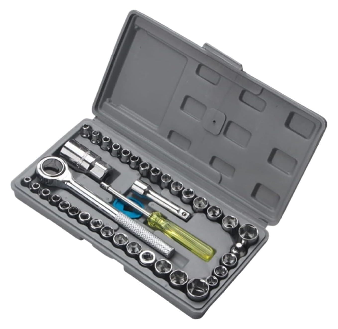 Ensemble de 40 pièces avec coffret à outils de réparation pour dépannage de voiture rapide