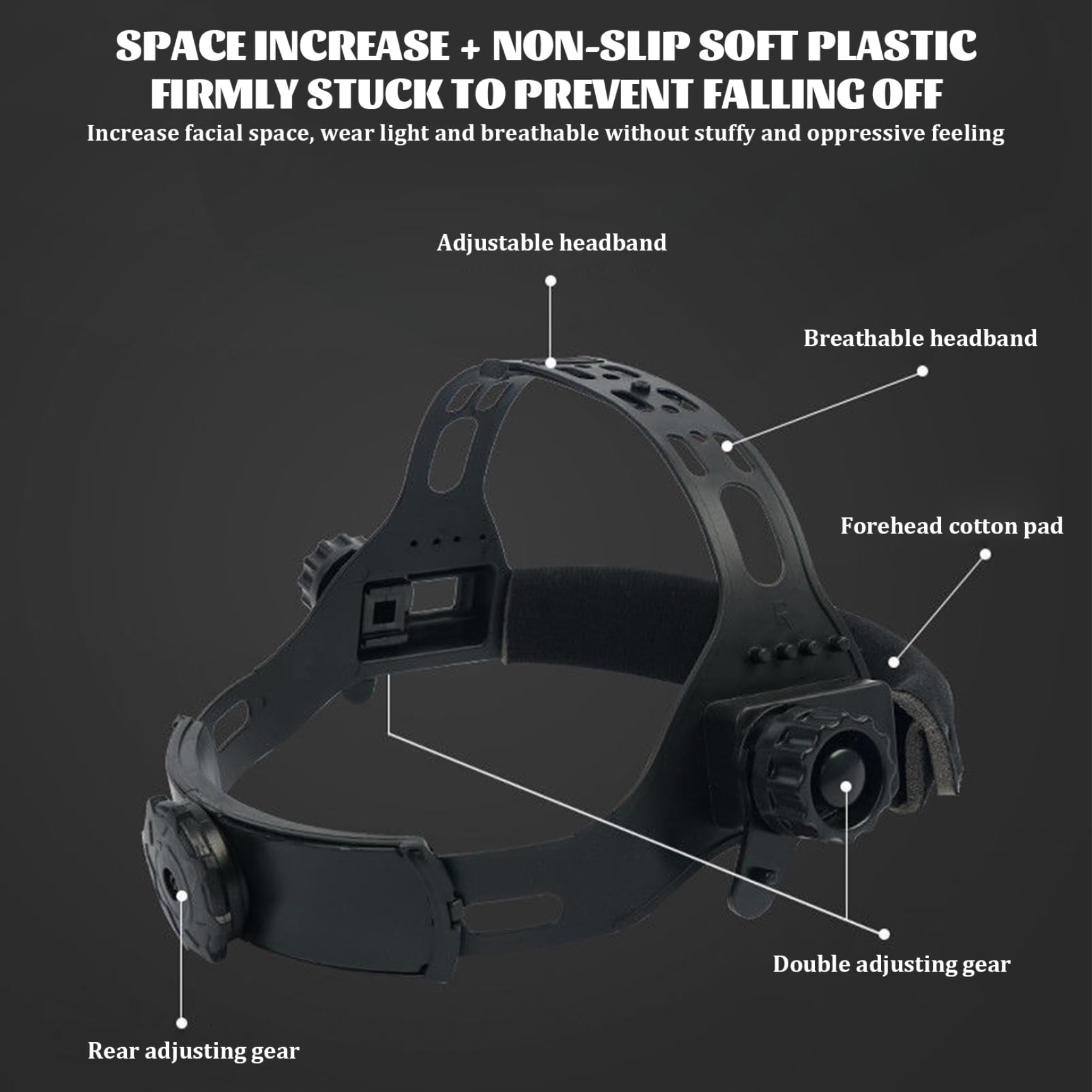 Casco de Soldadura con oscurecimiento automático, máscara de Soldadura LCD con energía Solar y Linterna Frontal, Capucha de Transpirable, Ajustable y Resistente al Calor con diseño Gira