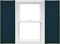 Vista 10 de Mid America Cathedral Open Louver - Persianas estándar de vinilo (1 par)