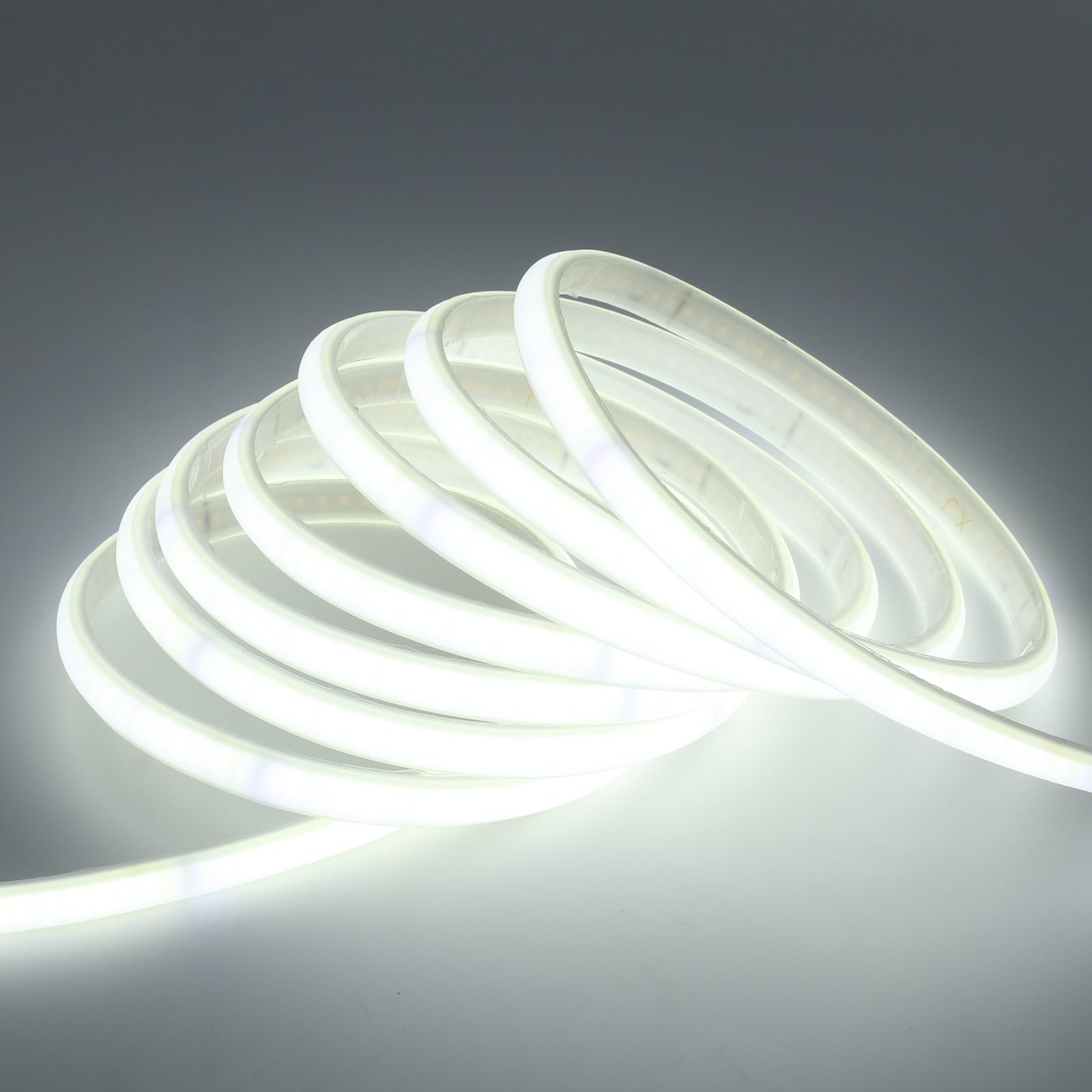 Dimmable Lumière au néon LED COB avec Fonction Minuterie, 230V 240 LEDs/m Ruban Led Flex Néon Bande Led, IP65 Etanche Bande Lumineuse Super Lumineux Pour Intérieur/Extérieur (Blanc, 15M)