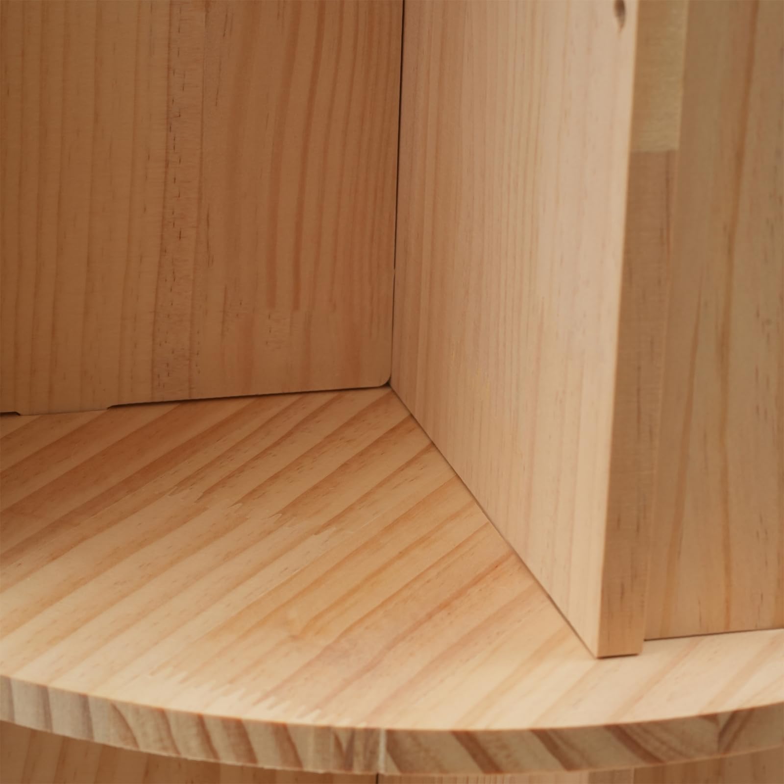 Drehbares Bücherregal aus Massivholz 6 Ebenen, 360°Drehbar Aufbewahrungs Regal Multifunktionales Standregal Vitrinenschrank für Schlafzimmer Wohnzimmer