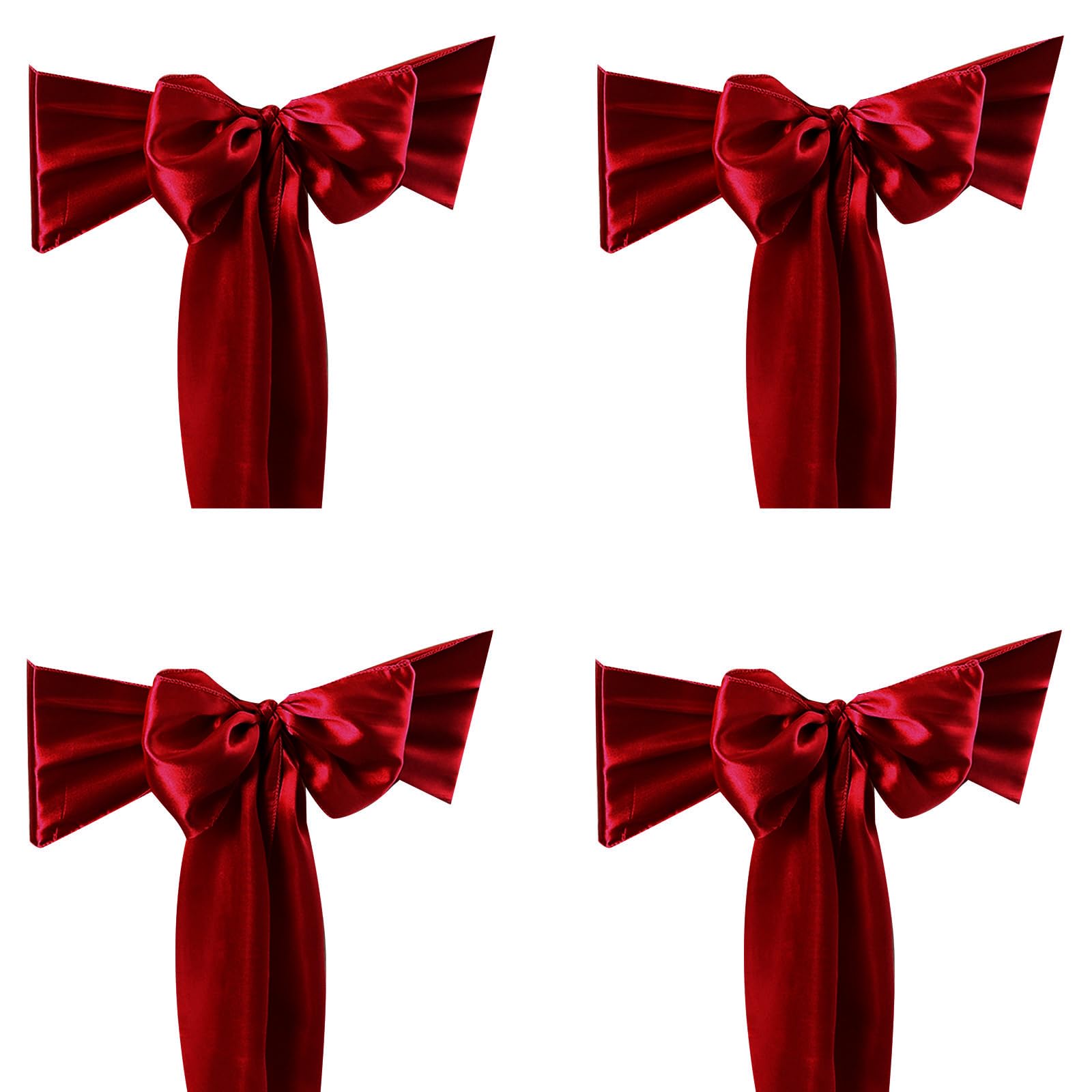 Elnwnnkc Chair Band Chair Bows Ties for Weddings and Event Elegant Back Occasion Sashes 4PCS Wedding Sashes
