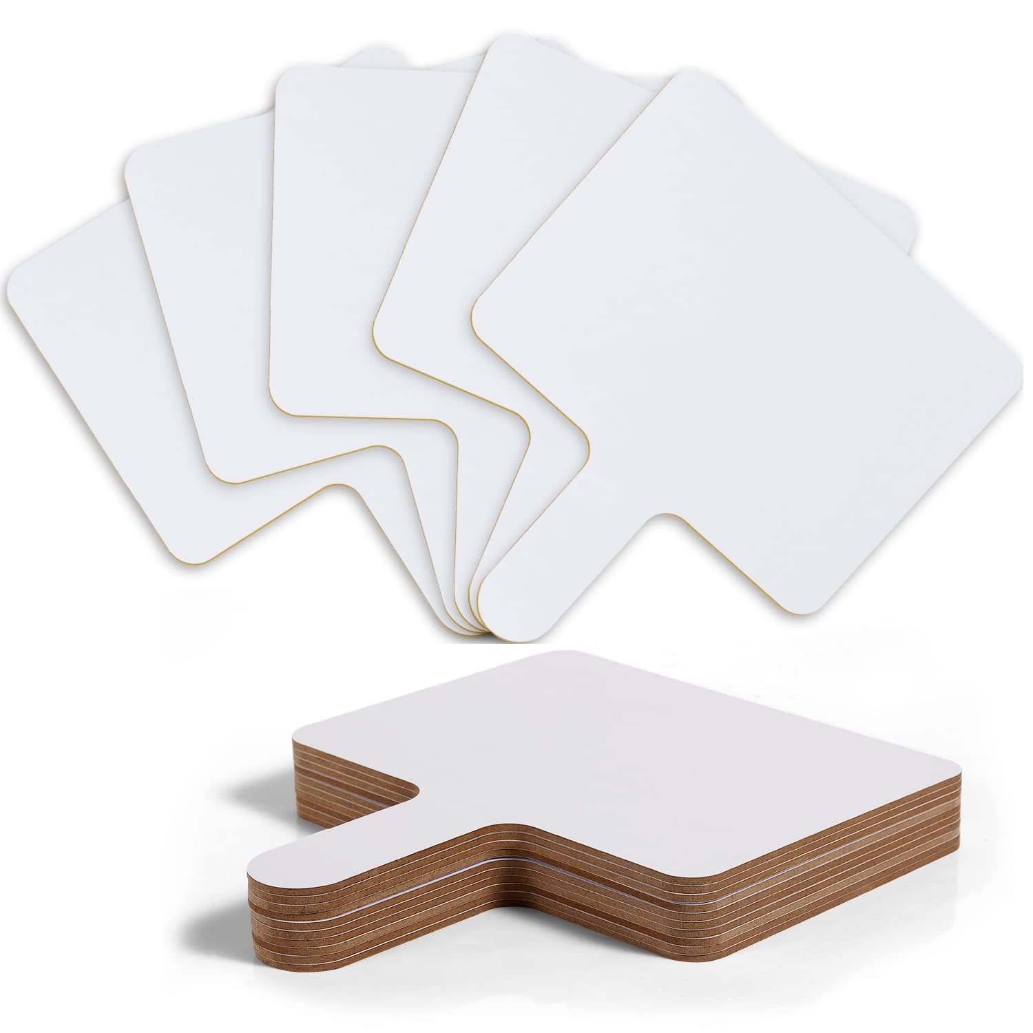 TERRIFI 5 Pack Double Sided Handheld Whiteboard, Dry Erase Answer Paddle, Suitable for Classroom, Office, Meeting (9.6x8inch)