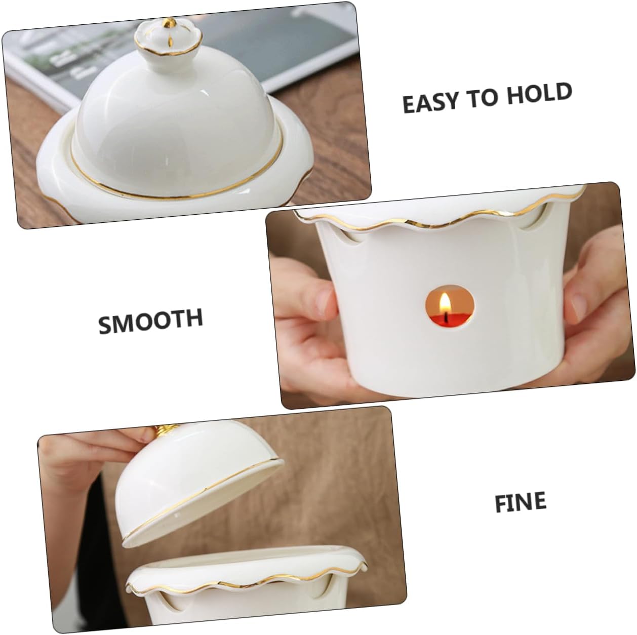 1Set Elegant Ceramic Heating Bowl for Desserts Practical Cubilose Cup with Smooth Inner Wall Easy to Clean Non Slip Base for Sweetmeats and Special Occasions